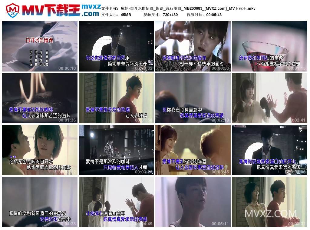 成铭-白开水的情缘_国语_流行歌曲_MB203683